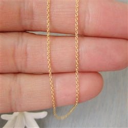 14 Karat Gold 1mm Open Cable Chain, Yellow, Rose or White Gold - Luxe Design Jewellery