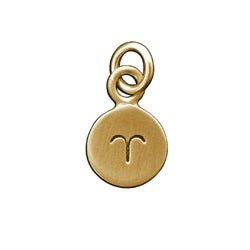 14 Karat Gold ARIES Zodiac Disc Charm - Luxe Design Jewellery