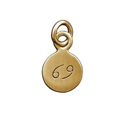 14 Karat Gold CANCER Zodiac Disc Charm - Luxe Design Jewellery