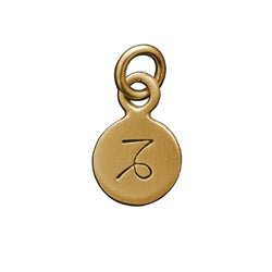 14 Karat Gold CAPRICORN Zodiac Disc Charm - Luxe Design Jewellery