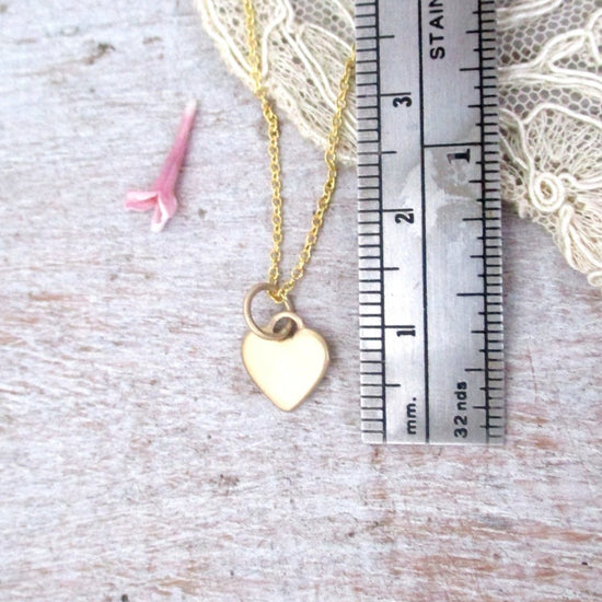 14 Karat Gold Customizable Small Heart Charm - Luxe Design Jewellery