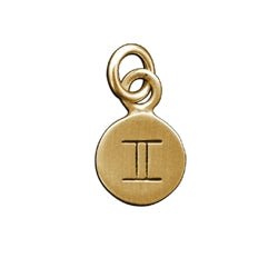 14 Karat Gold GEMINI Zodiac Disc Charm - Luxe Design Jewellery