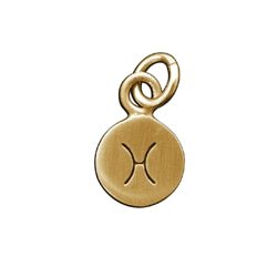 14 Karat Gold PISCES Zodiac Disc Charm - Luxe Design Jewellery
