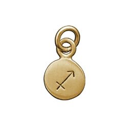 14 Karat Gold SAGITTARIUS Zodiac Disc Charm - Luxe Design Jewellery
