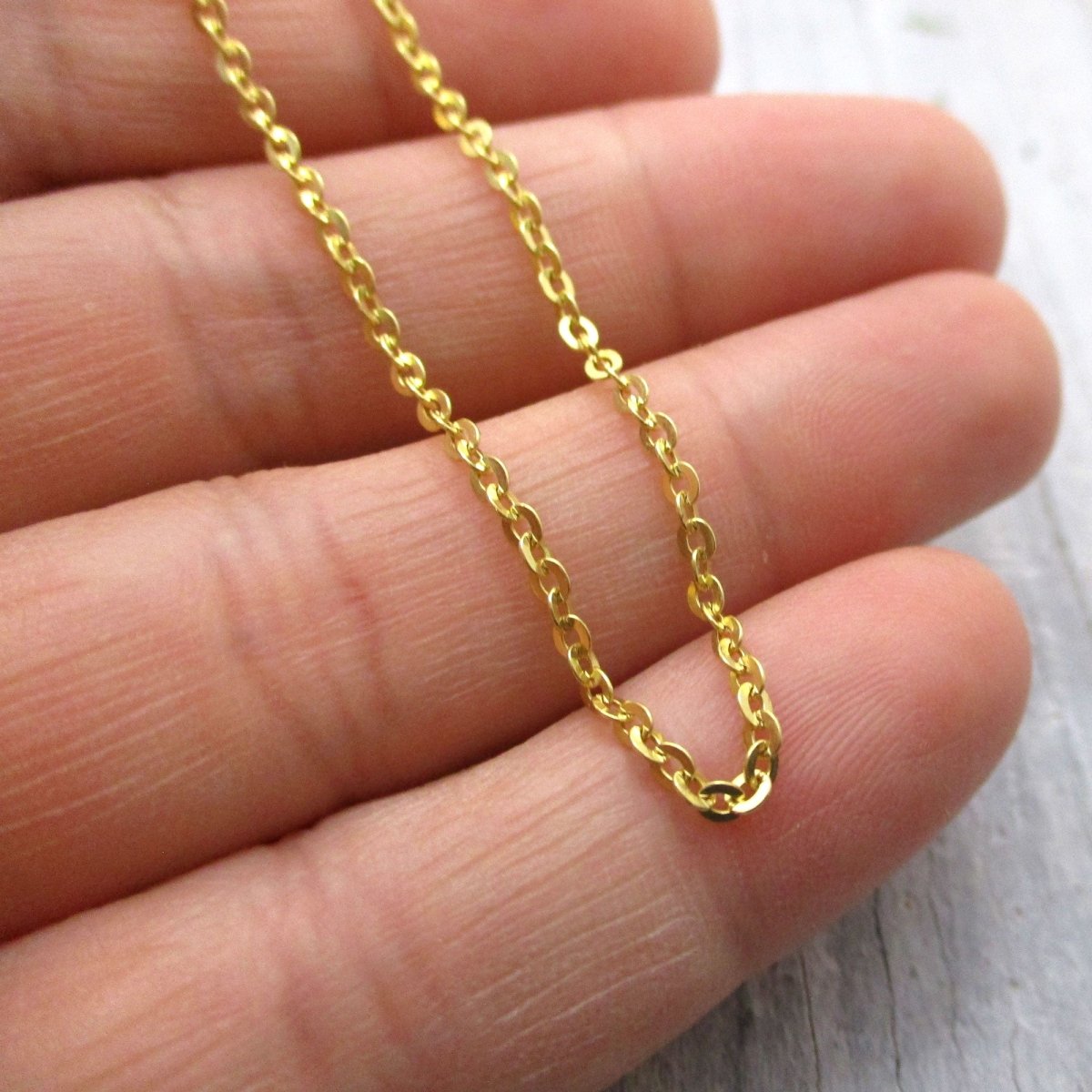 14 Karat Solid Gold Flat Link Cable Chain, Choose Bracelet or Necklace - Luxe Design Jewellery