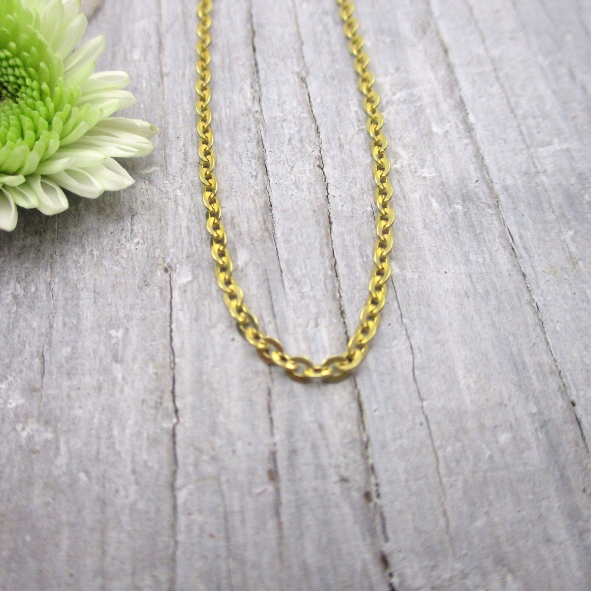 14 Karat Solid Gold Flat Link Cable Chain, Choose Bracelet or Necklace - Luxe Design Jewellery