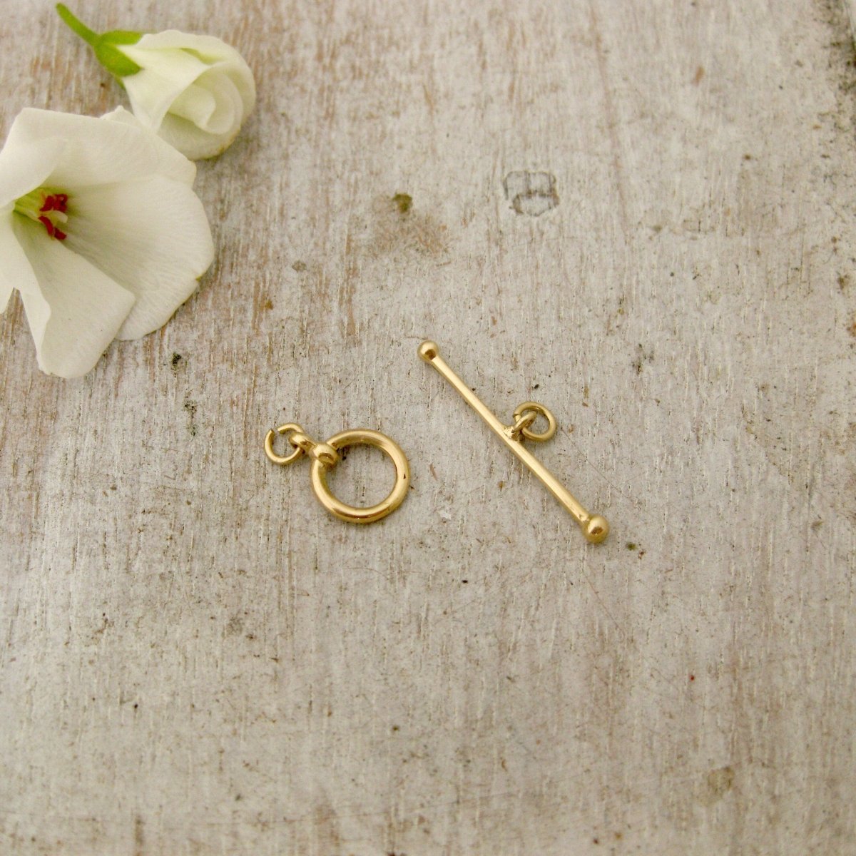 14 Karat Solid Yellow Gold Toggle Clasp, Gold T Clasp - Luxe Design Jewellery