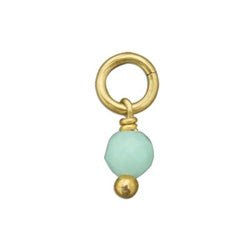 14 KT GOLD Small Amazonite Bead Charm - Luxe Design Jewellery