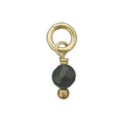 14 KT GOLD Small Black Onyx Bead Charm - Luxe Design Jewellery