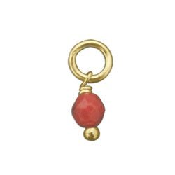 14 KT GOLD Small Coral Bead Charm - Luxe Design Jewellery