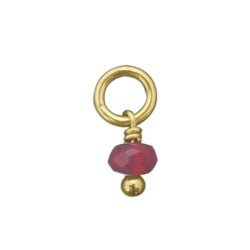 14 KT GOLD Small Fuchsia Jade Bead Charm - Luxe Design Jewellery