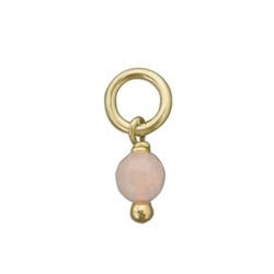 14 KT GOLD Small Pink Jade Bead Charm - Luxe Design Jewellery