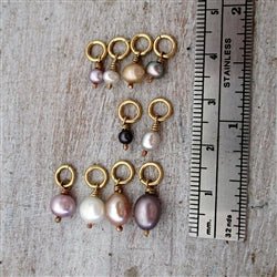 14 KT GOLD Small Pink Pearl Bead Charm - Luxe Design Jewellery