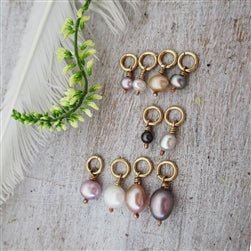 14 KT GOLD Small Pink Pearl Bead Charm - Luxe Design Jewellery