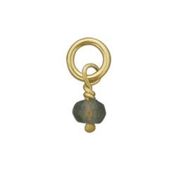 14 KT GOLD Small Smoky Quartz Bead Charm - Luxe Design Jewellery