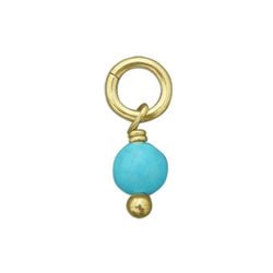 14 KT GOLD Small Turquoise Bead Charm - Luxe Design Jewellery