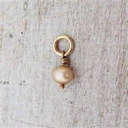 14 KT GOLD Small Yellow Pearl Bead Charm - Luxe Design Jewellery