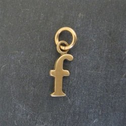 14K Gold Baby Lowercase Letter F Initial Charm - Luxe Design Jewellery