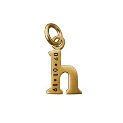 14K Gold Baby Lowercase Letter H Initial Charm - Luxe Design Jewellery
