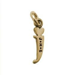 14K Gold Baby Lowercase Letter J Initial Charm - Luxe Design Jewellery