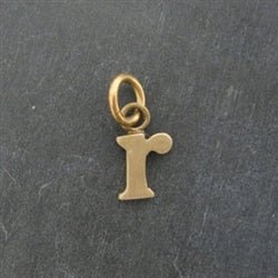 14K Gold Baby Lowercase Letter R Initial Charm - Luxe Design Jewellery