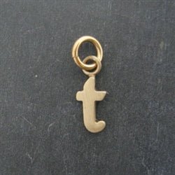 14K Gold Baby Lowercase Letter T Initial Charm - Luxe Design Jewellery