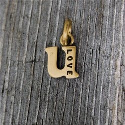 14K Gold Baby Lowercase Letter U Initial Charm - Luxe Design Jewellery