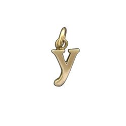 14K Gold Baby Lowercase Letter Y Initial Charm - Luxe Design Jewellery