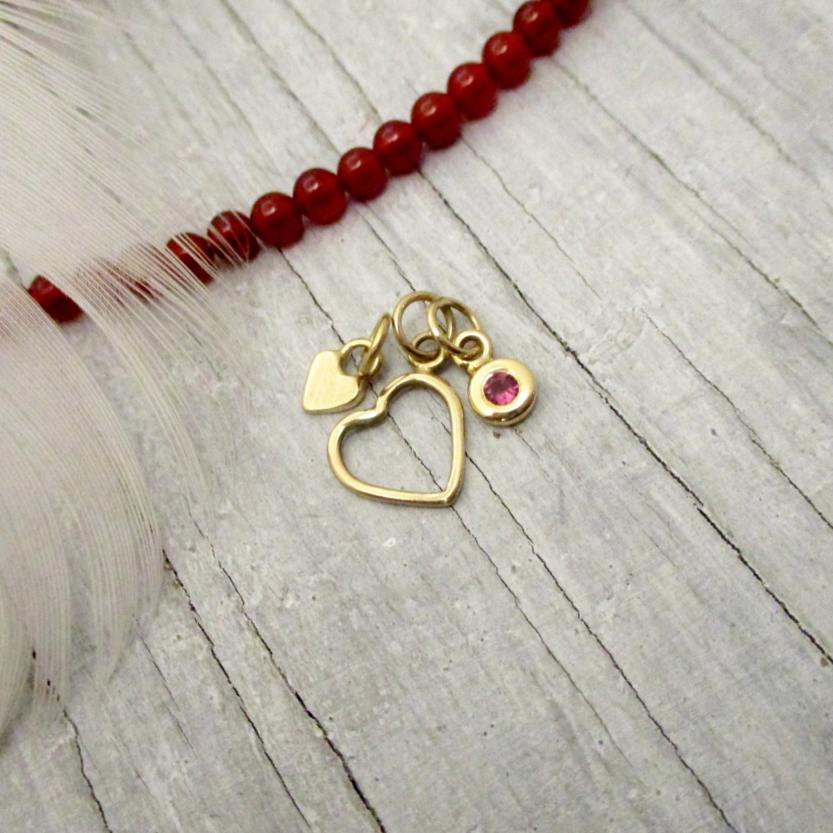 14k Gold Floating Heart Charm - Luxe Design Jewellery