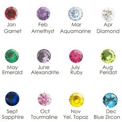 14K Gold Forget Me Not Flower Basket Set Genuine Birthstone Charm available in 13 Colors - Luxe Design Jewellery