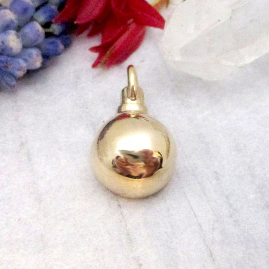 14K Gold Half Dome Cremation Ashes Urn Pendant - Luxe Design Jewellery