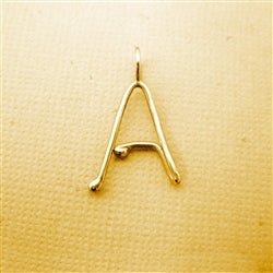 14K Gold Handmade Script Initial Pendant Letter A - Luxe Design Jewellery