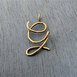 14K Gold Handmade Script Initial Pendant Letter G - Luxe Design Jewellery