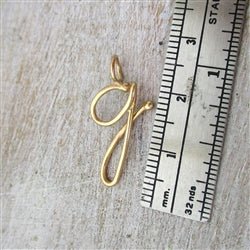 14K Gold Handmade Script Initial Pendant Letter G - Luxe Design Jewellery