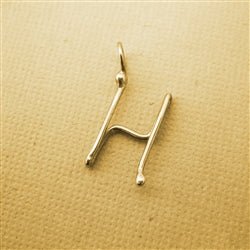 14K Gold Handmade Script Initial Pendant Letter H - Luxe Design Jewellery