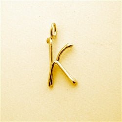 14K Gold Handmade Script Initial Pendant Letter K - Luxe Design Jewellery