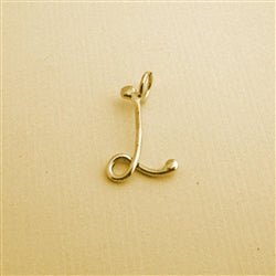 14K Gold Handmade Script Initial Pendant Letter L - Luxe Design Jewellery