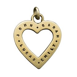 14K Gold Personalized Open Heart Charm - Luxe Design Jewellery