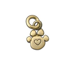 14k Gold Personalized Paw Initial Charm, Dog or Cat Paw - Luxe Design Jewellery