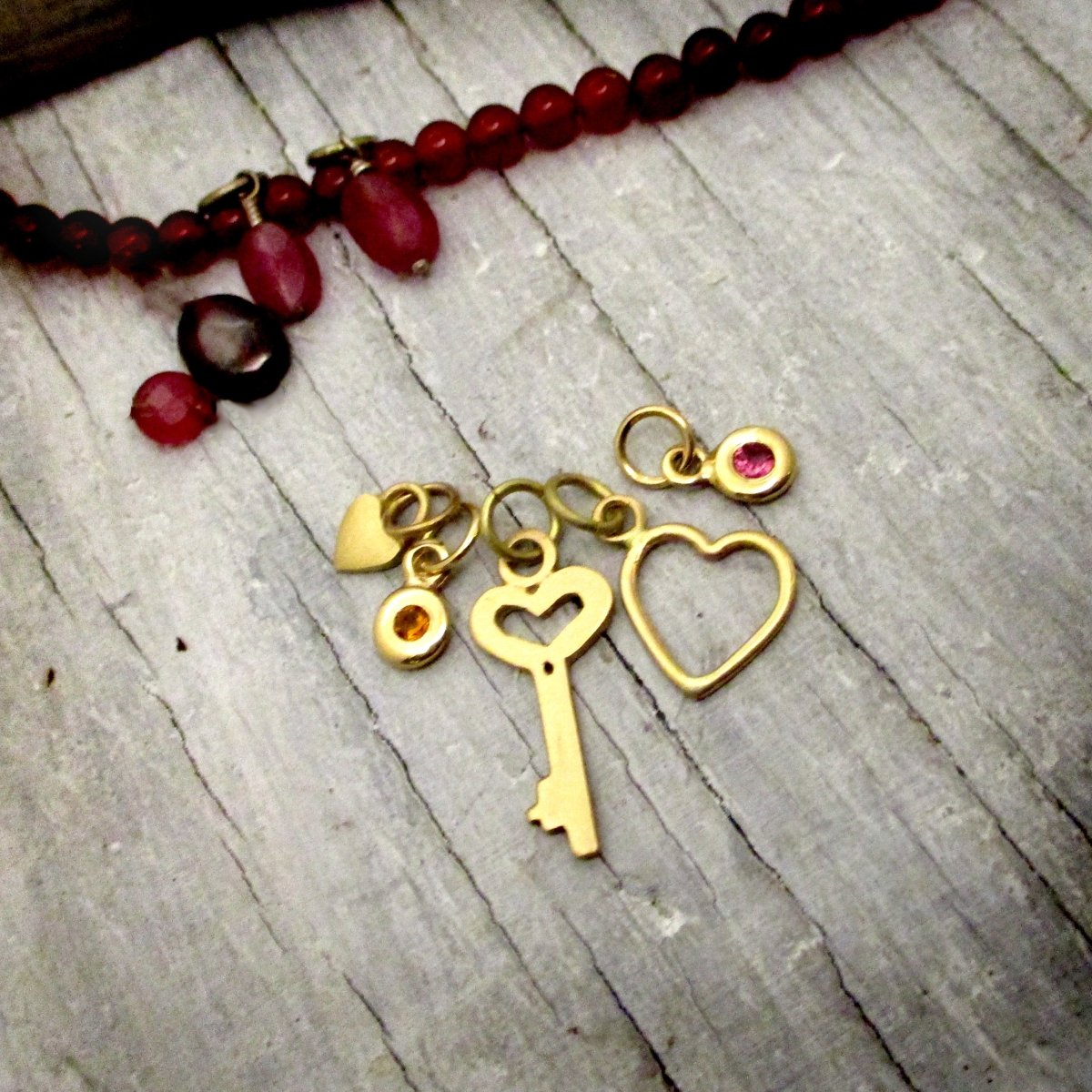 14k Gold Tiny Lovelock Heart Padlock Charm - Luxe Design Jewellery