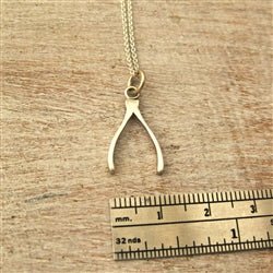 14k Gold Wishbone Good Luck Charm - Luxe Design Jewellery