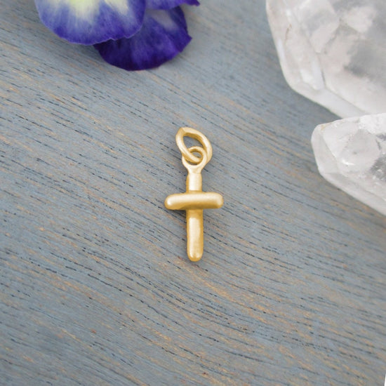 14K Solid Gold Cross Charm - Luxe Design Jewellery
