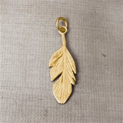 14K Solid Gold Feather Charm - Luxe Design Jewellery