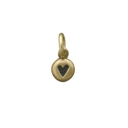 14K Yellow GOLD Dew Drop Heart Charm - Luxe Design Jewellery