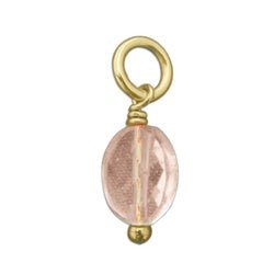 14K Yellow GOLD Large Cherry Quartz Bead Charm - Luxe Design Jewellery