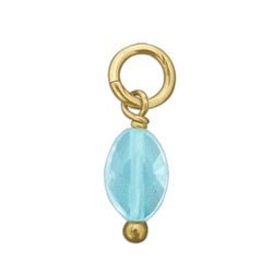 14K Yellow GOLD Large Opalite Bead Charm - Luxe Design Jewellery