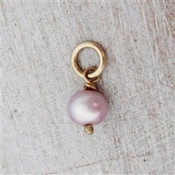 14K Yellow Gold Large Pink Pearl Charm - Luxe Design Jewellery
