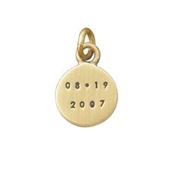 14K Yellow Gold Personalized Disc Name Charm in Small Font - Luxe Design Jewellery