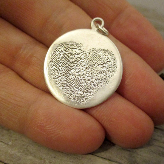 25mm Flat Disc Fingerprint Pendant - Luxe Design Jewellery