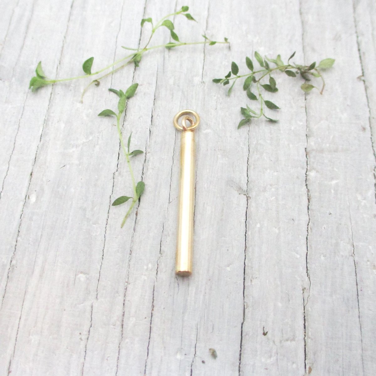 Angel Wings Narrow Solid 14K Gold Cylinder Urn Necklace for cremation Ashes, Holds a Small Pinch of Ashes - Luxe Design Jewellery